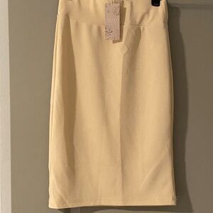 Chic Cream Pencil Skirt